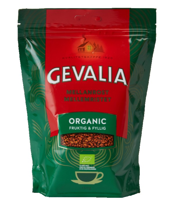 instant  cafe kaffe omrøring instantmaskine sort ristet gevalia organic økologisk 