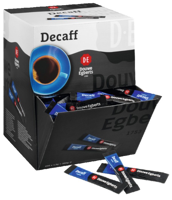 instant  cafe kaffe omrøring instantmaskine sort ristet D.E Douwe Egberts instantsticks sticks decaff koffein fri koffeinfri