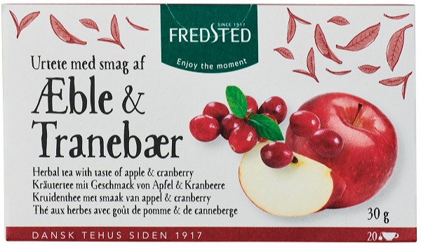 fredsted æble tranebær urtete urte te herbal tea apple cranberry 