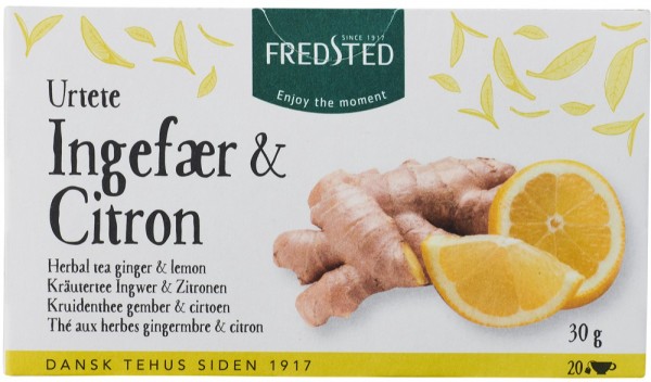 fredsted ginger lemon herbal tea urte te urtete citron ingefær